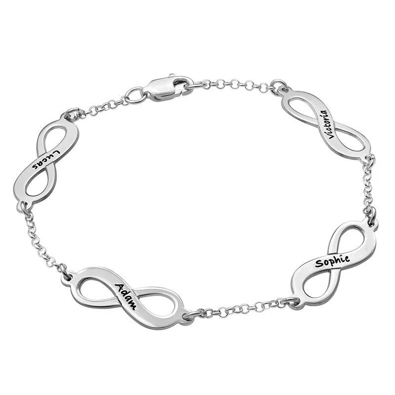 Multiple Infinity Bracelet in Silver - Image 4