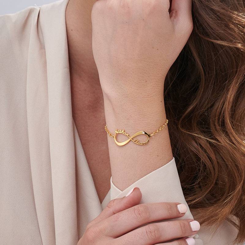 Personalized Infinity Name Bracelet with Diamond in Gold Plating - Image 3