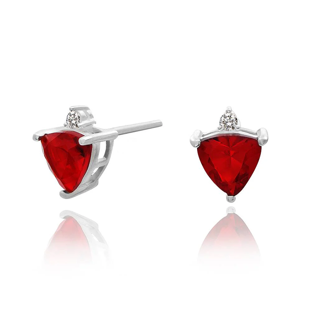 Aurora Birthstone Stud Earrings in Silver