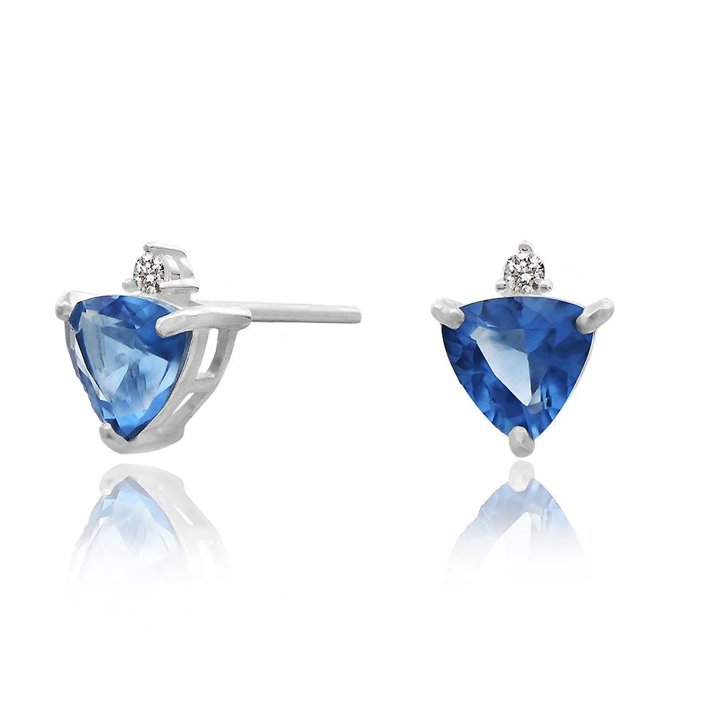 Aurora Birthstone Stud Earrings in Silver - Image 3