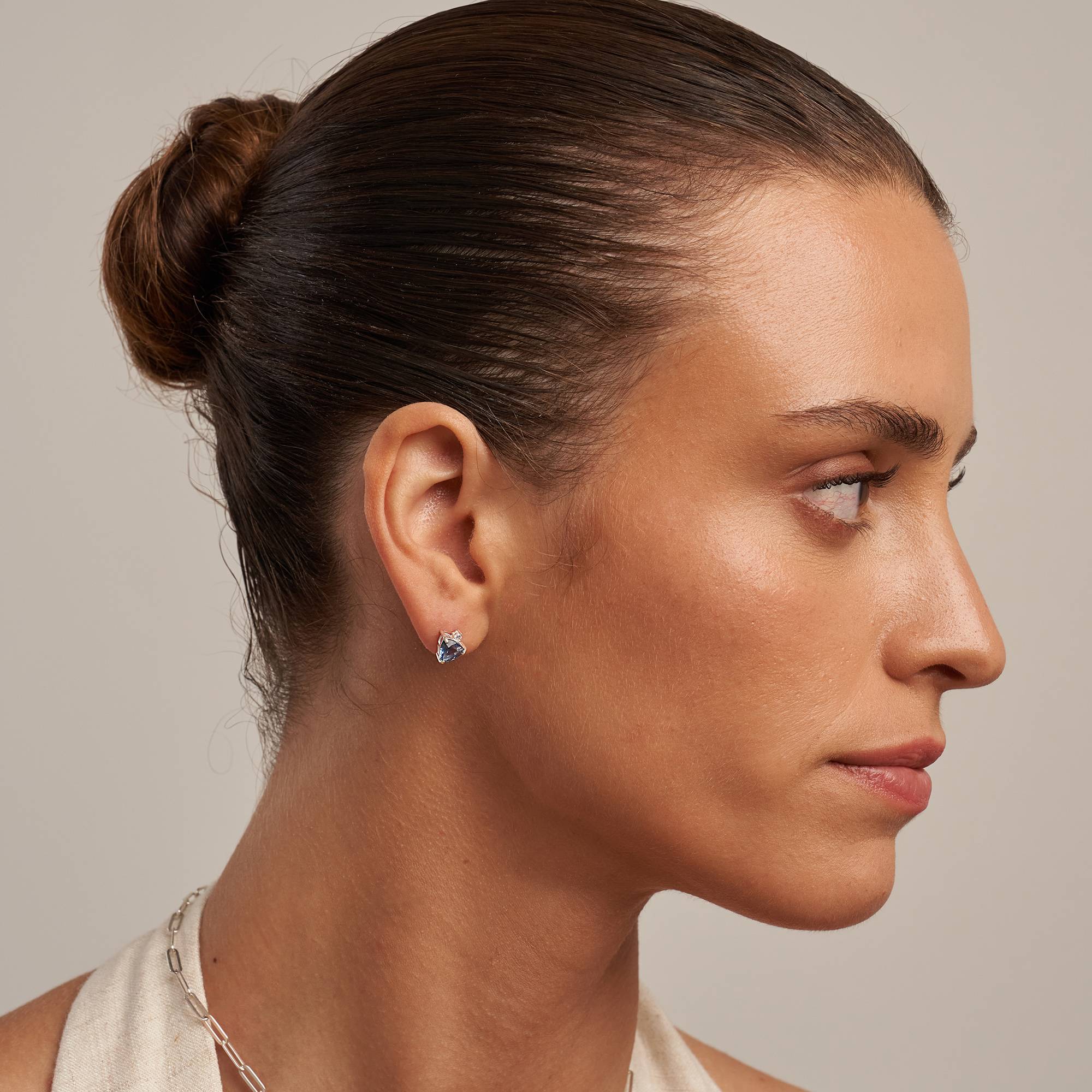 Aurora Birthstone Stud Earrings in Silver - Image 4