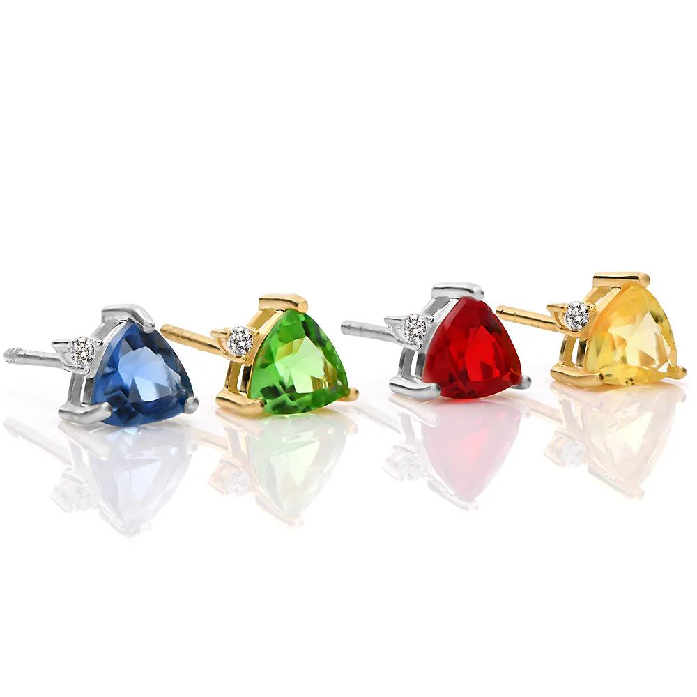 Aurora Birthstone Stud Earrings in Silver - Image 5