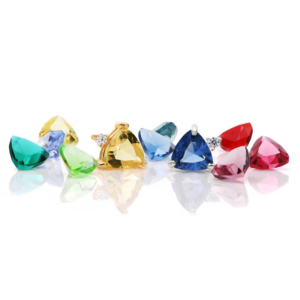 Aurora Birthstone Stud Earrings in Silver - Image 7