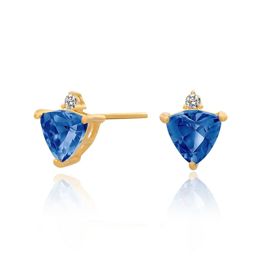 Aurora Birthstone Stud Earrings in Gold Plating