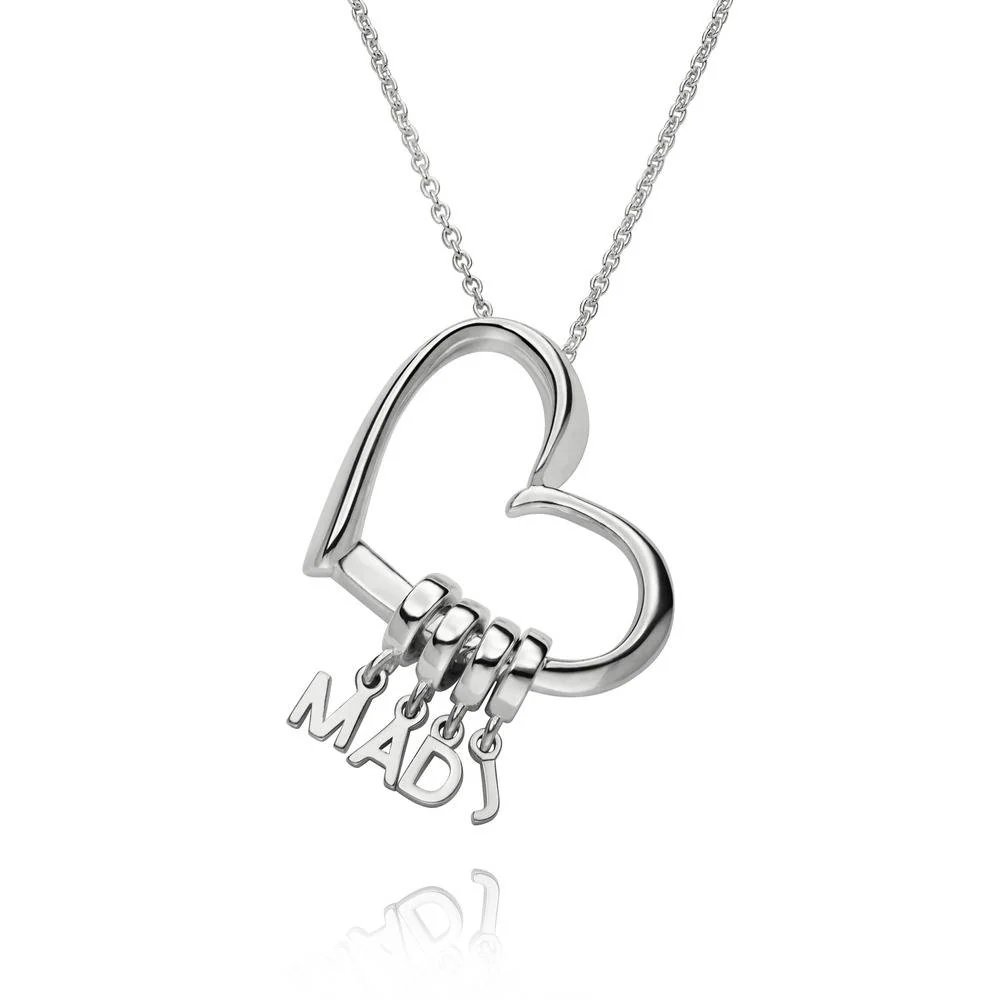Delina Necklace with Drop Initials in Silver