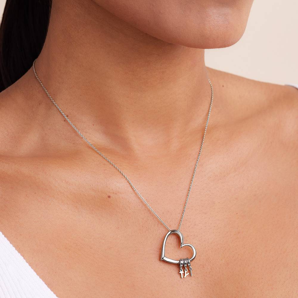 Delina Necklace with Drop Initials in Silver - Image 3