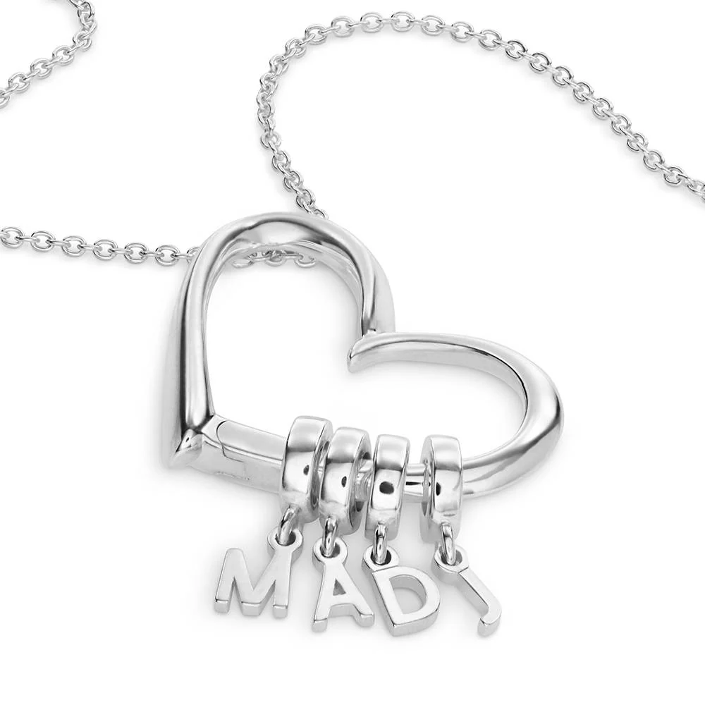 Delina Necklace with Drop Initials in Silver - Image 4