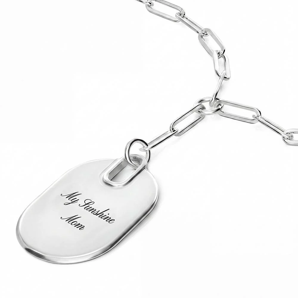 Written in Love Oval Paperclip Necklace in Silver - Image 2