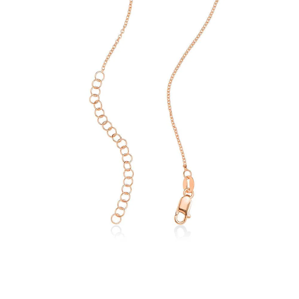 Terry Diamond Heart Necklace with Engraved Names in Rose Gold Plating - Image 6