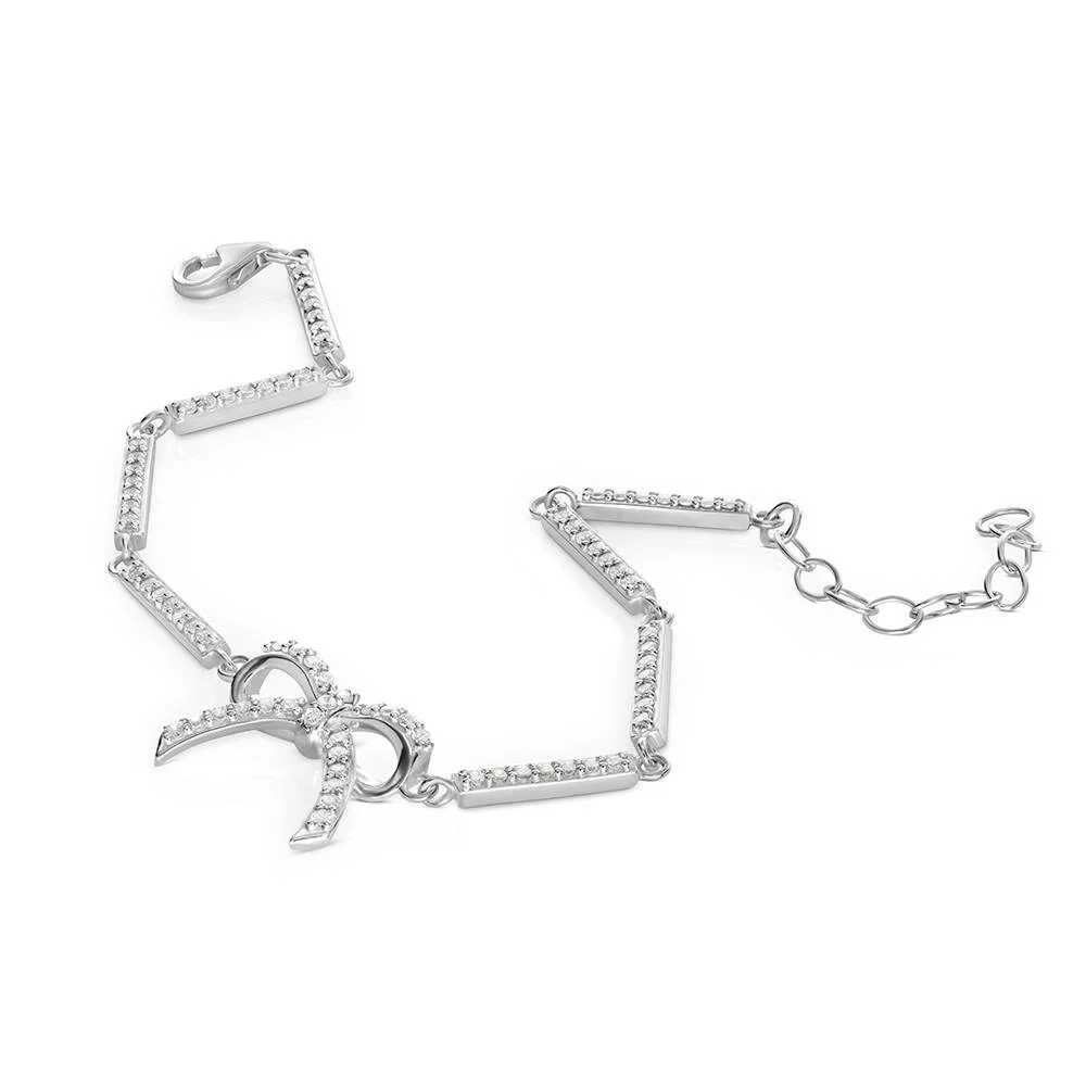 Shine Bright Bow Bracelet in Silver - Image 4