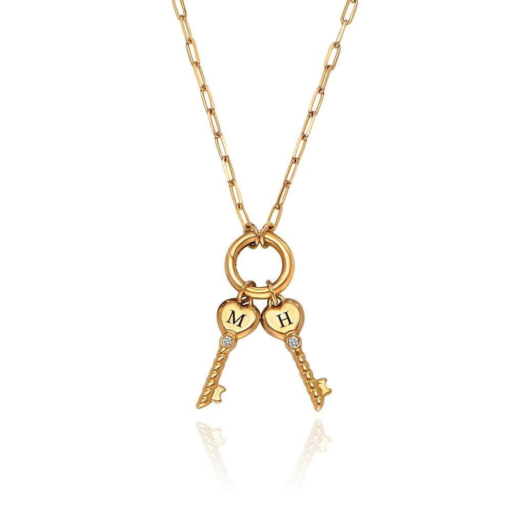 All Locked In Initial Diamond Necklace in Gold