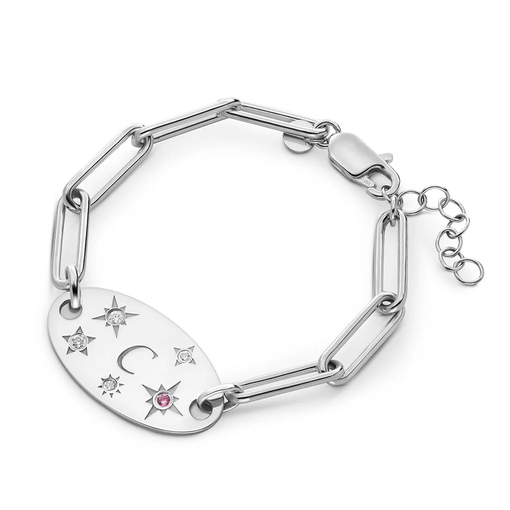 Star of Mine Initial Bracelet in Silver - Image 4