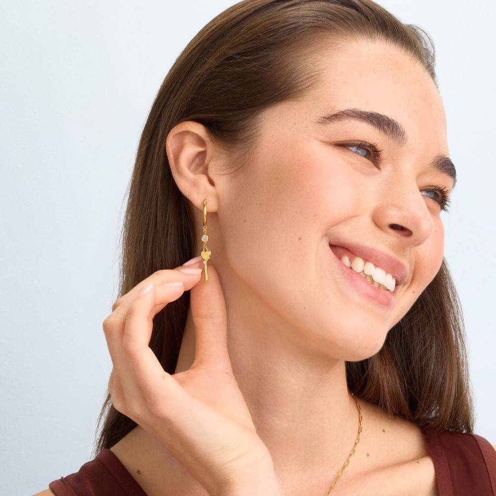 No Other Key Diamond Earrings in Gold - Image 2