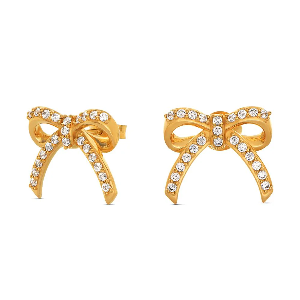 Shine Bright Bow Earrings in Vermeil