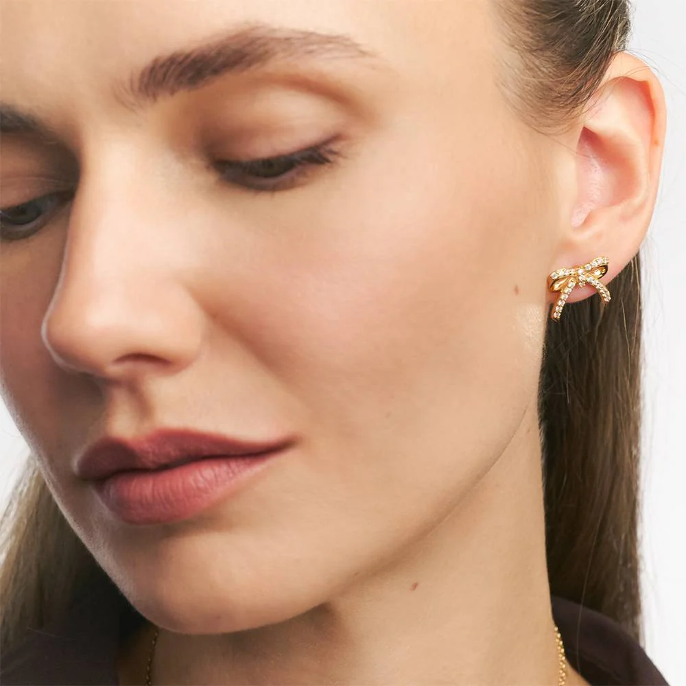 Shine Bright Bow Earrings in Vermeil - Image 2