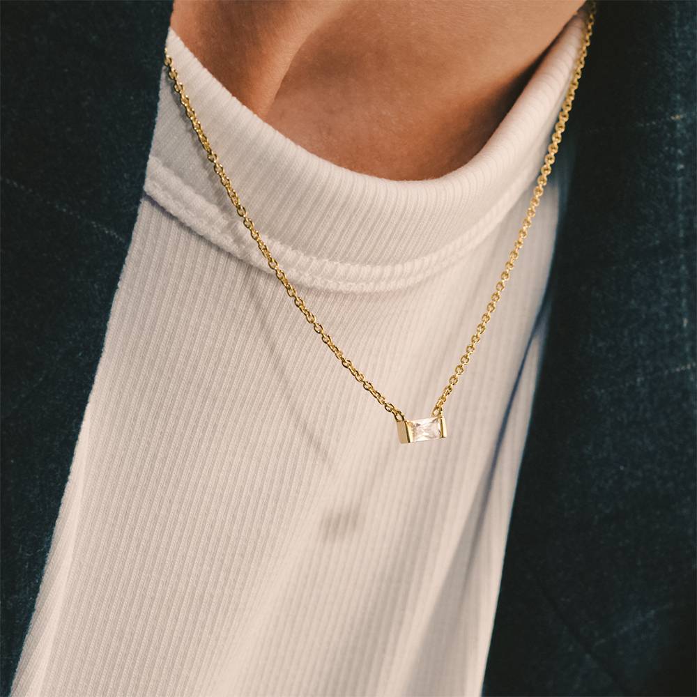 Rayna Birthstone Baguette Necklace in Vermeil - Image 2