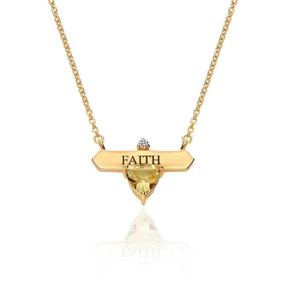 Aurora Birthstone Name Necklace in 18K Gold Vermeil