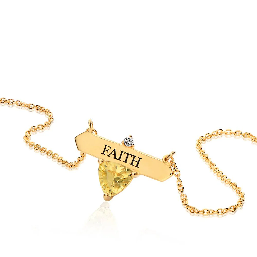 Aurora Birthstone Name Necklace in 18K Gold Vermeil - Image 4
