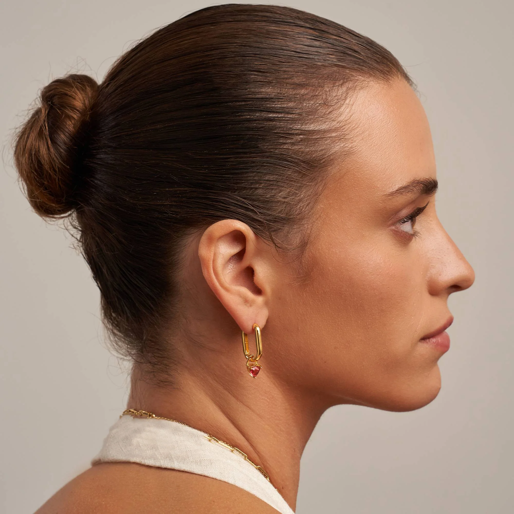 Aurora Birthstone Huggies in 18K Gold Vermeil - Image 2