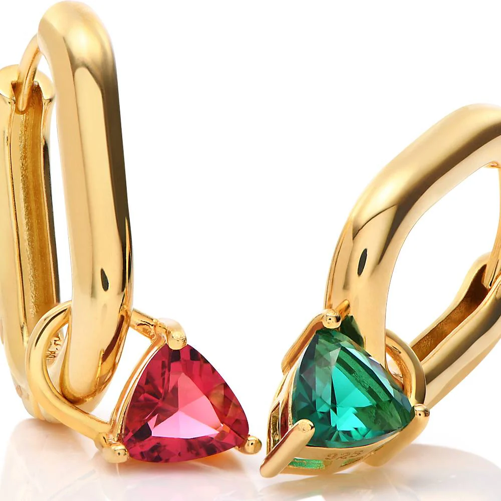 Aurora Birthstone Huggies in 18K Gold Vermeil - Image 4