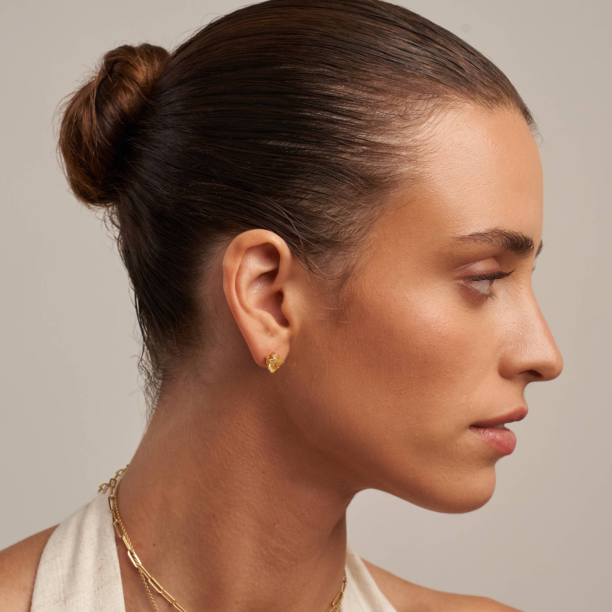 Aurora Birthstone Stud Earrings in 18K Gold Vermeil - Image 4