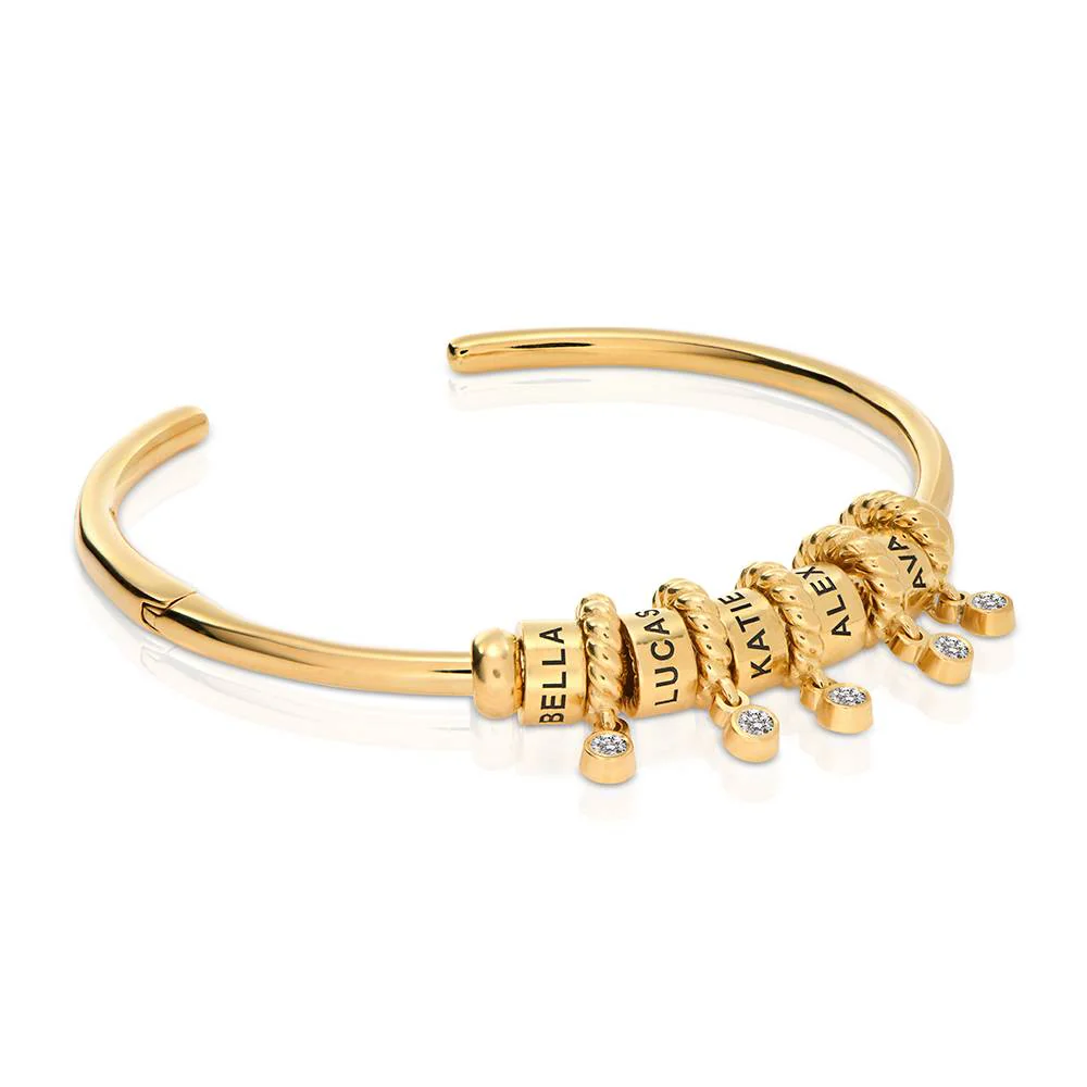 Valaya Beads Bangle with Diamonds in 18K Gold Vermeil - Image 5