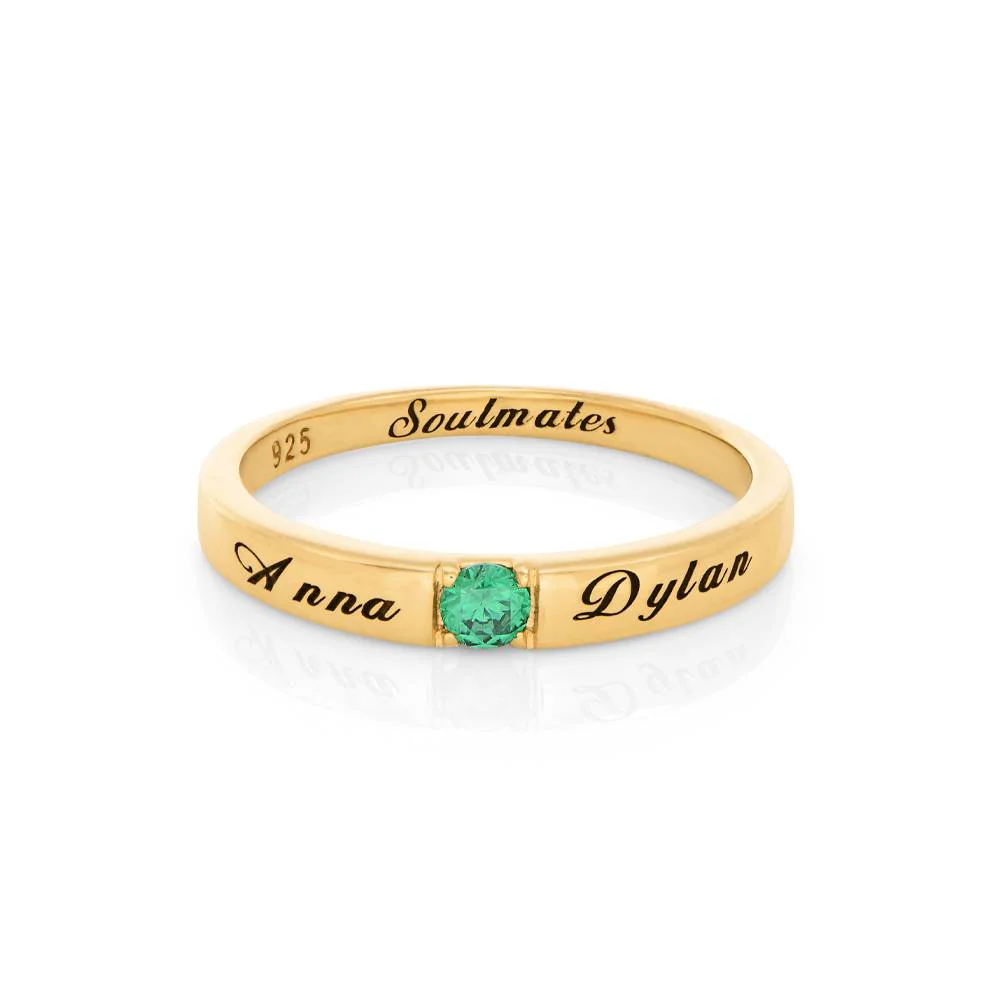 Devotion Promise Ring with CZ Stone in 18K Gold Vermeil - Image 5