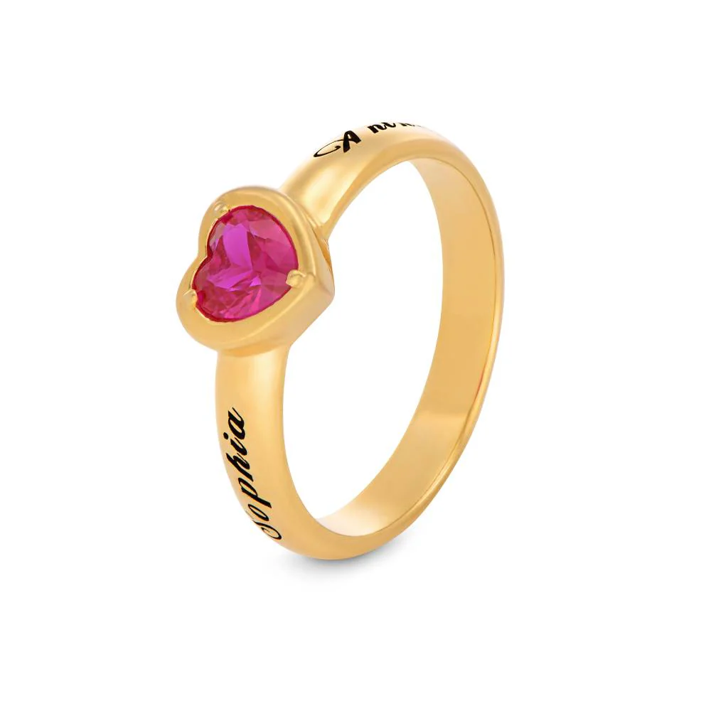 Vow Promise Ring with CZ Heart stone in 18K Gold Vermeil - Image 3