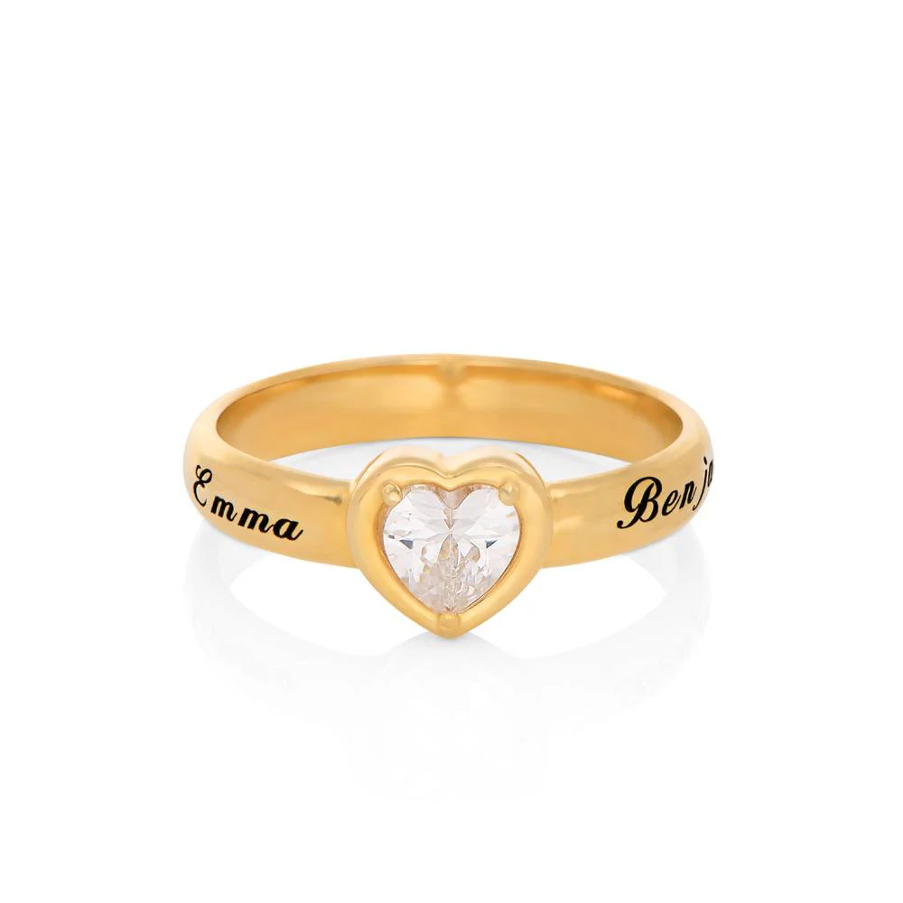 Vow Promise Ring with CZ Heart stone in 18K Gold Vermeil - Image 7