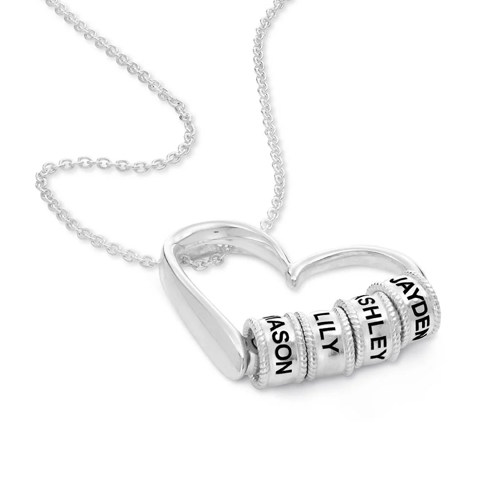 Delina Necklace with Engraved Beads in Sterling Silver - Image 4