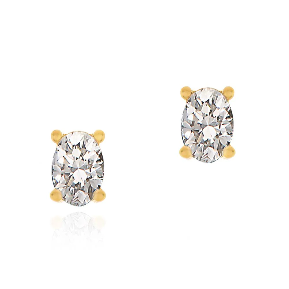 Remi Oval Stud Earrings in 18K Gold Vermeil