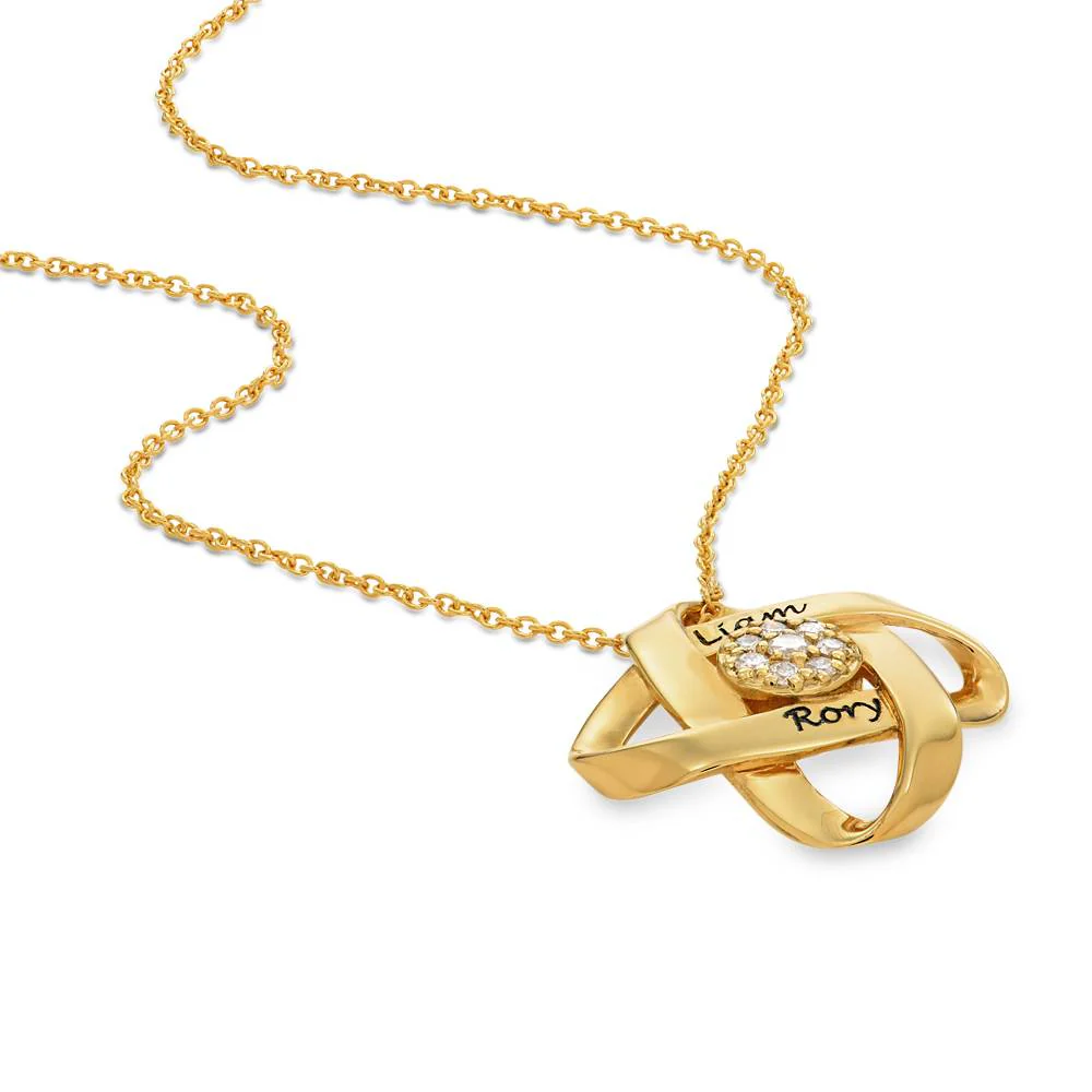 Galaxy Necklace with 0.19CT Diamonds in 10K Yellow Gold - Image 3