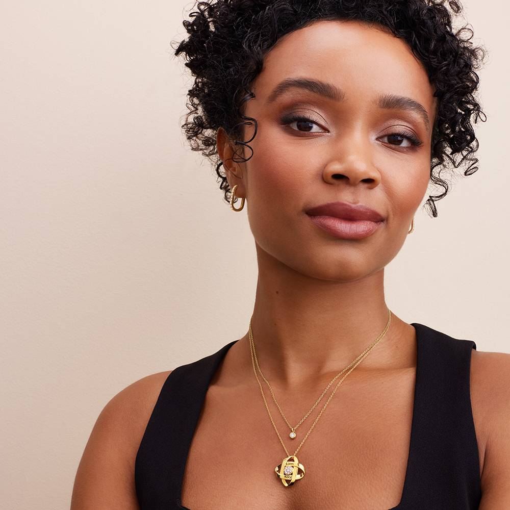 Galaxy Necklace with 0.19CT Diamonds in 10K Yellow Gold - Image 6