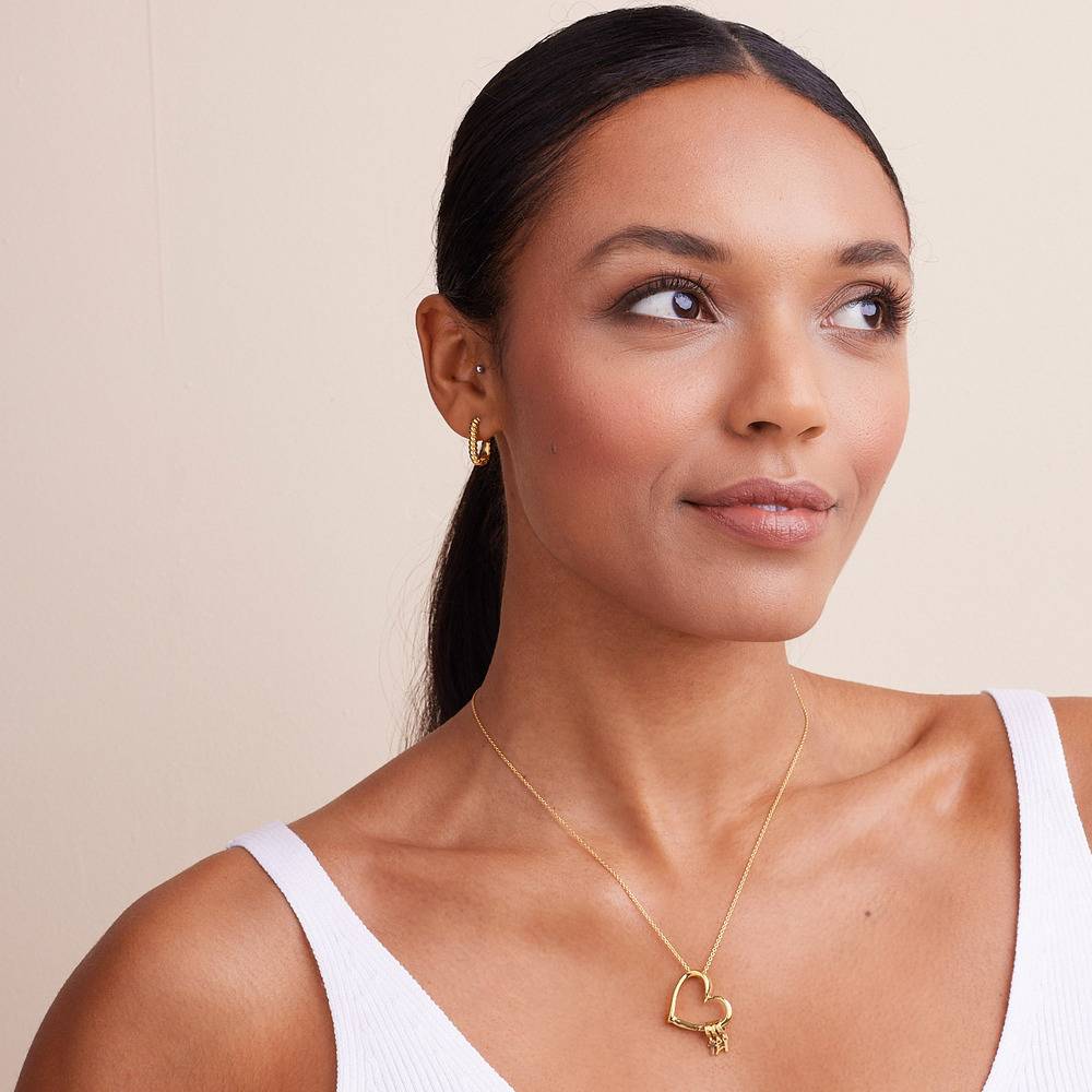 Delina Necklace with Drop Initials in 10K Yellow Gold - Image 2