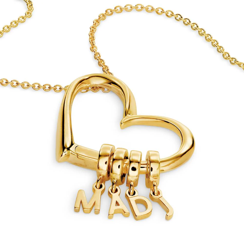 Delina Necklace with Drop Initials in 10K Yellow Gold - Image 3