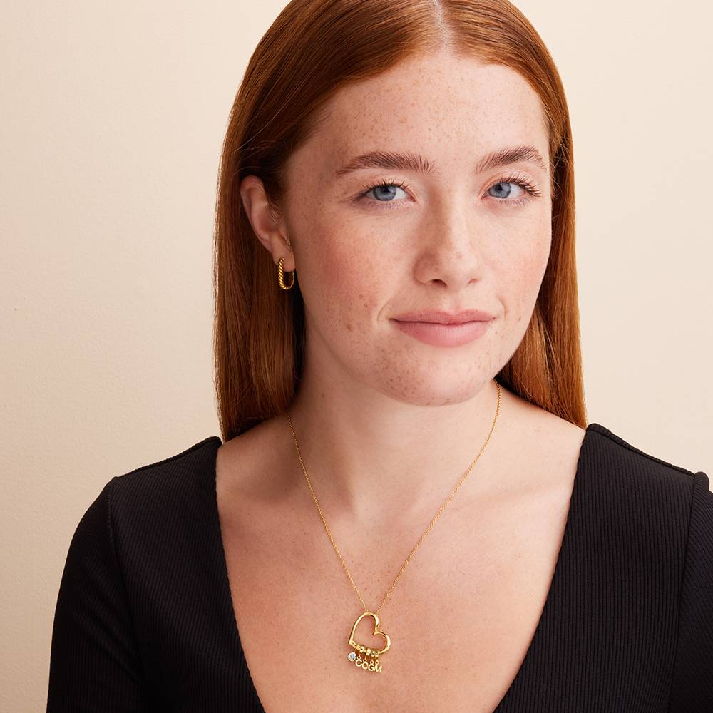 Delina Necklace with Drop Initials & 0.25CT Diamond in 10K Yellow Gold - Image 6
