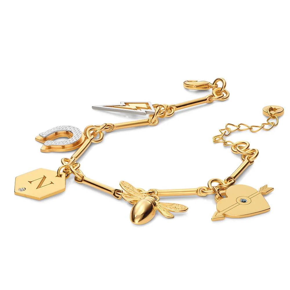 Be Lucky Charm Bracelet in Gold Finish - Nicky Hilton Collection - Image 4