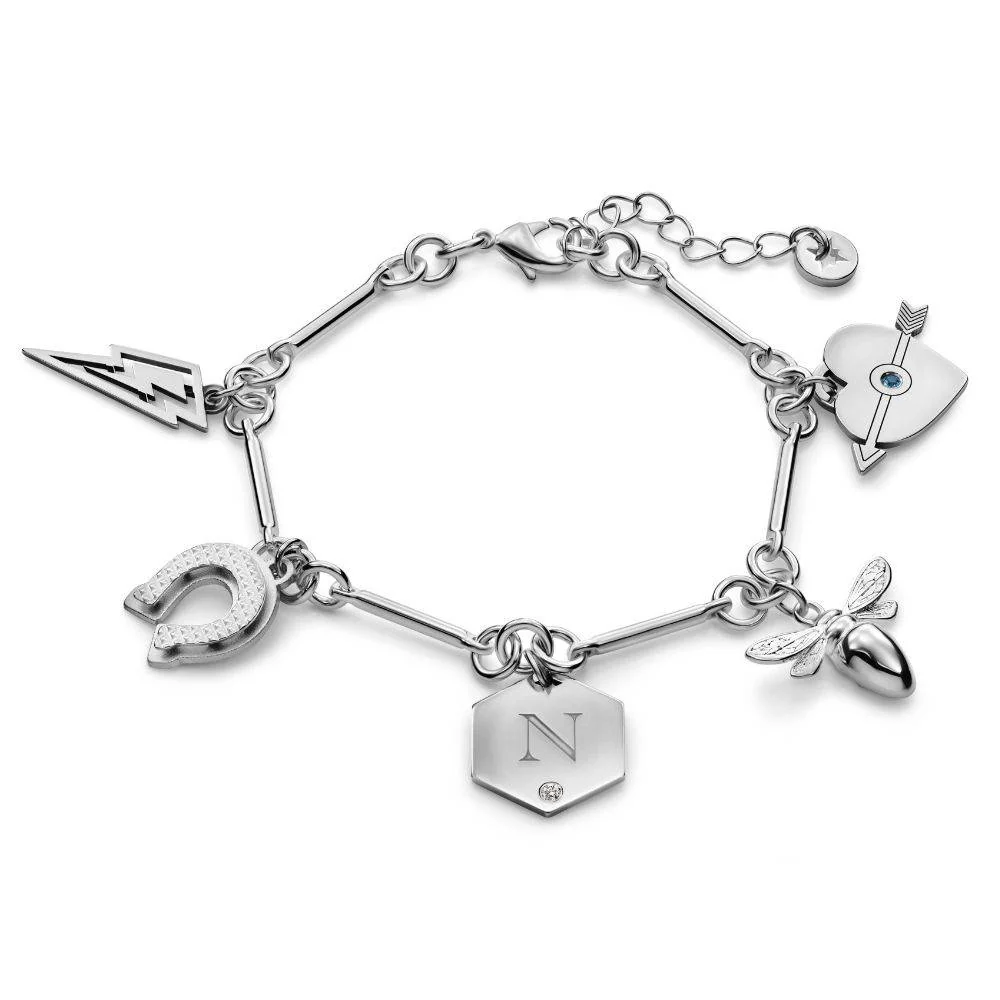 Be Lucky Charm Bracelet in Silver Finish - Nicky Hilton Collection