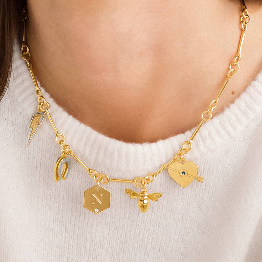 Personalized Charms Necklace in Gold Finish - Nicky Hilton Collection - Image 3