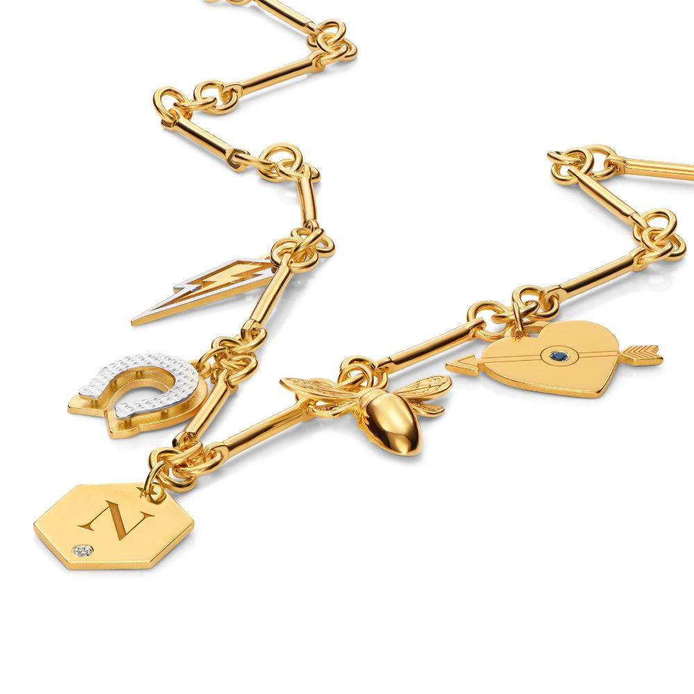 Personalized Charms Necklace in Gold Finish - Nicky Hilton Collection - Image 4