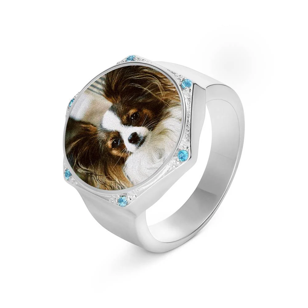 Hexagon Photo Ring in Silver Finish - Nicky Hilton Collection - Image ring - Image 3