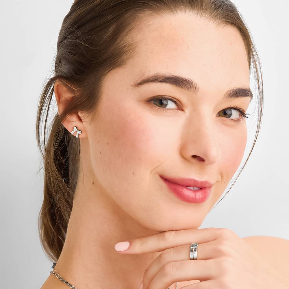 Forever Bows Stud Earrings in Sterling Silver - Nicky Hilton Collection - Image 2