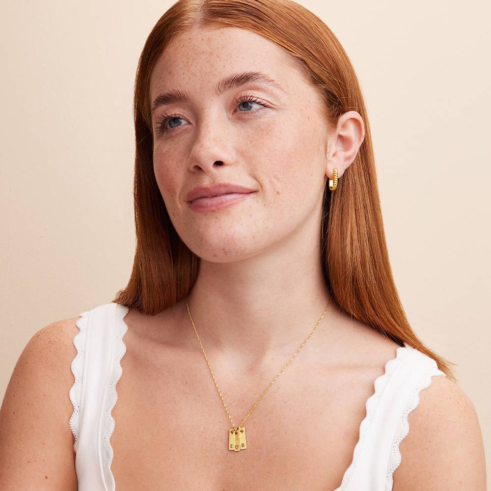 Starlit Initial Pendant Necklace in 14K Yellow Gold - Image 2