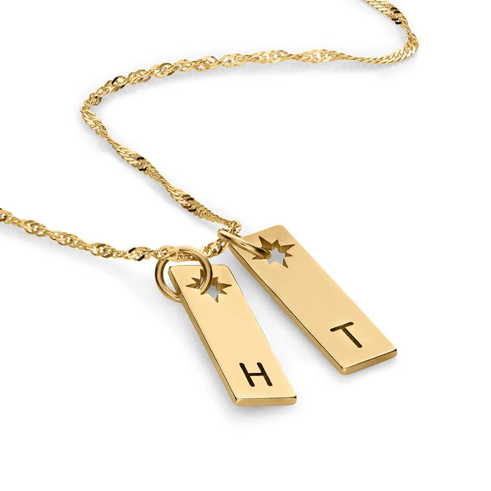 Starlit Initial Pendant Necklace in 14K Yellow Gold - Image 3