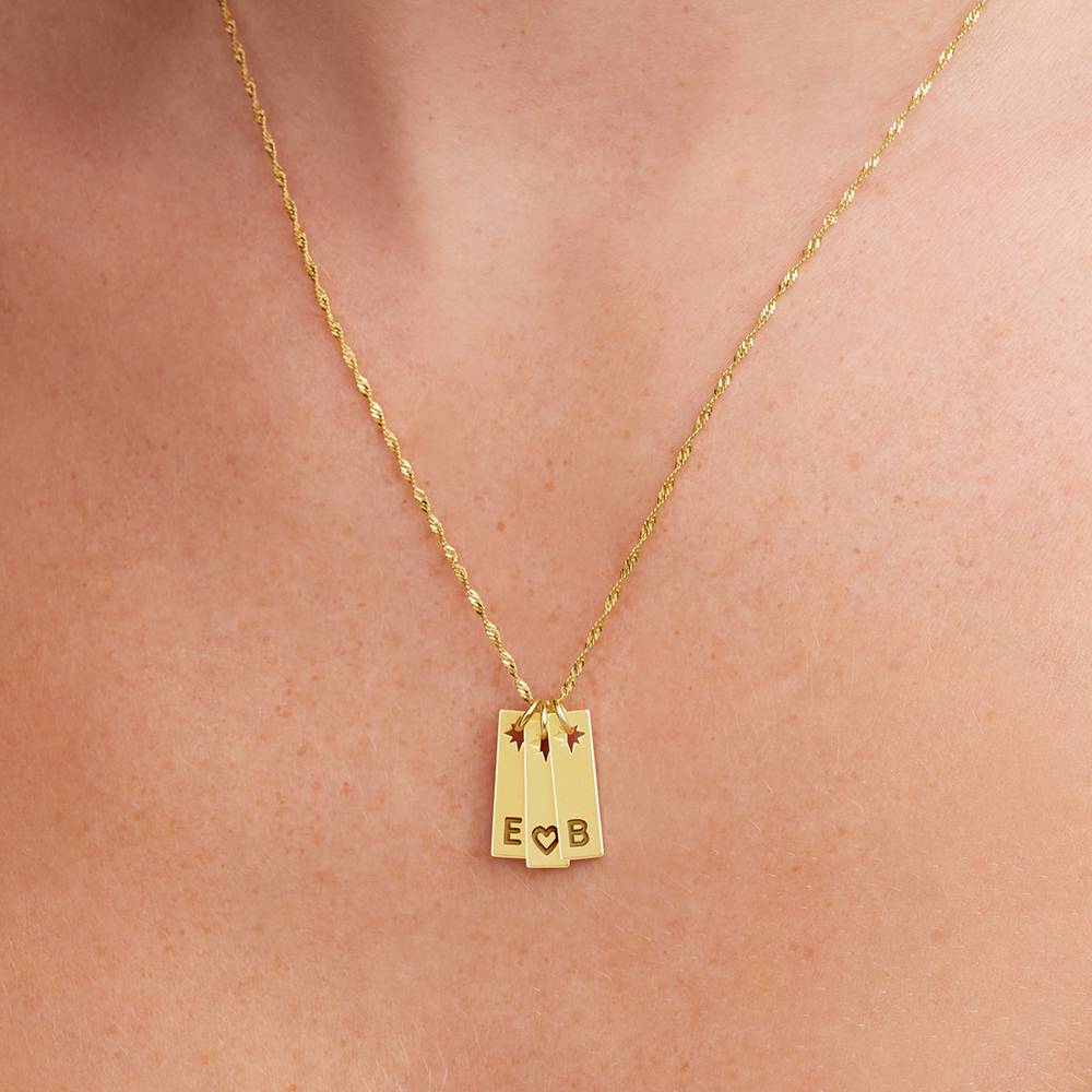 Starlit Initial Pendant Necklace in 14K Yellow Gold - Image 4