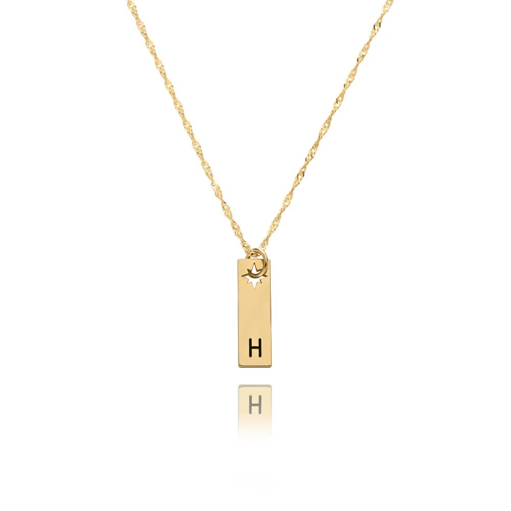 Starlit Initial Pendant Necklace in 14K Yellow Gold - Image 5