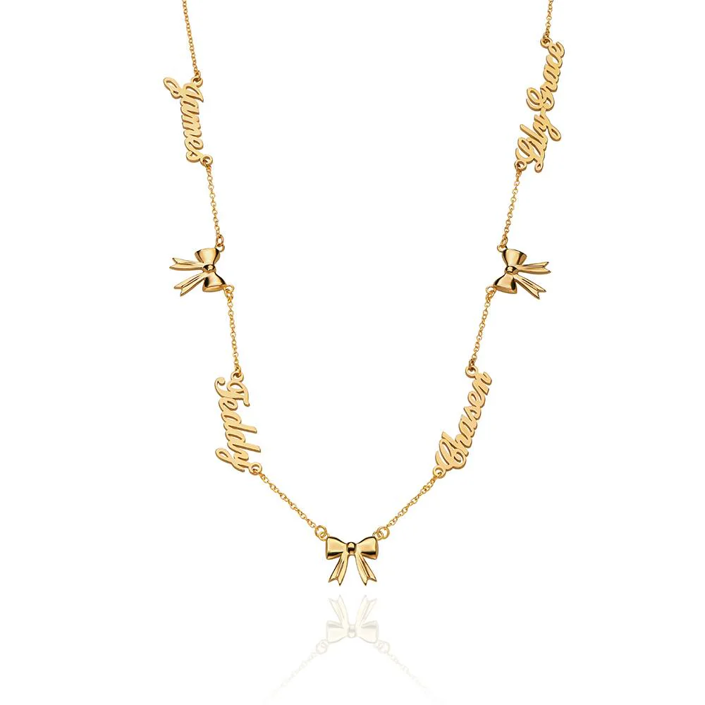 Be My Bow Multi-name Necklace in 14K Yellow Gold - Nicky Hilton Collection
