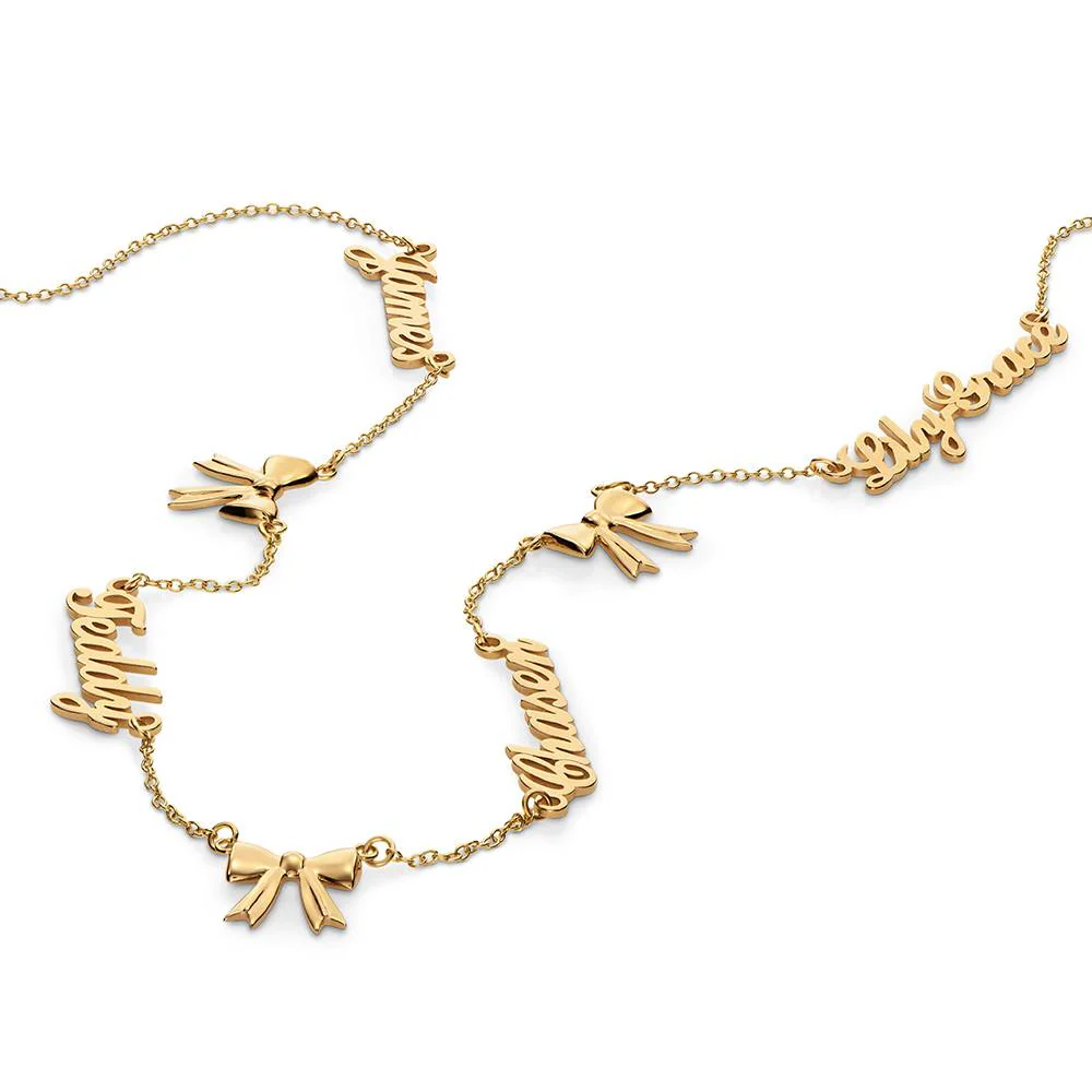 Be My Bow Multi-name Necklace in 14K Yellow Gold - Nicky Hilton Collection - Image 4