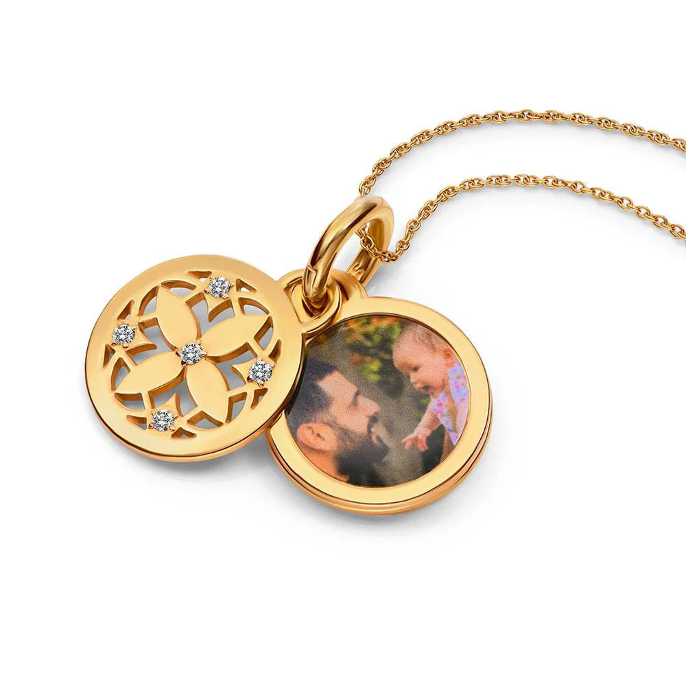 Floret Photo Pendant Necklace in 18K Gold Vermeil - Image Necklace - Image 5