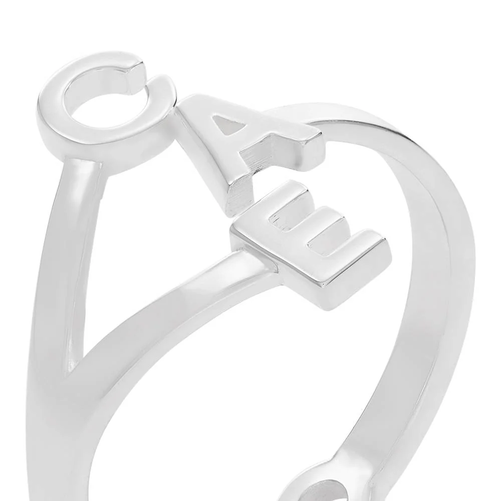 Three Initial Infinity Ring in Sterling Silver - Image 3